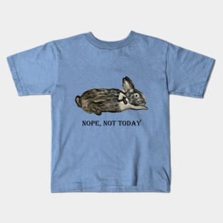 Nope, not today – black and white rabbit Kids T-Shirt